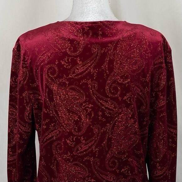 R & K Evening Metallic Red Velvet Cardigan & Camisole Set NWOT Size 12 - Picture 7 of 15